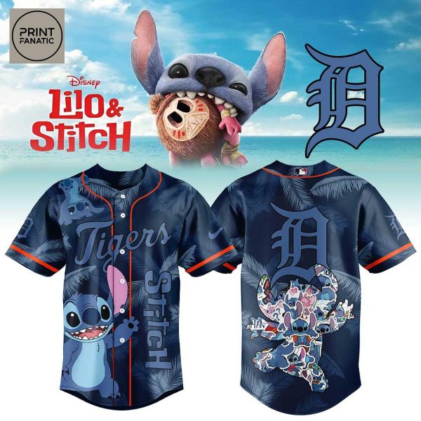 Detroit Tigers Lilo And Stitch Baseball Jersey