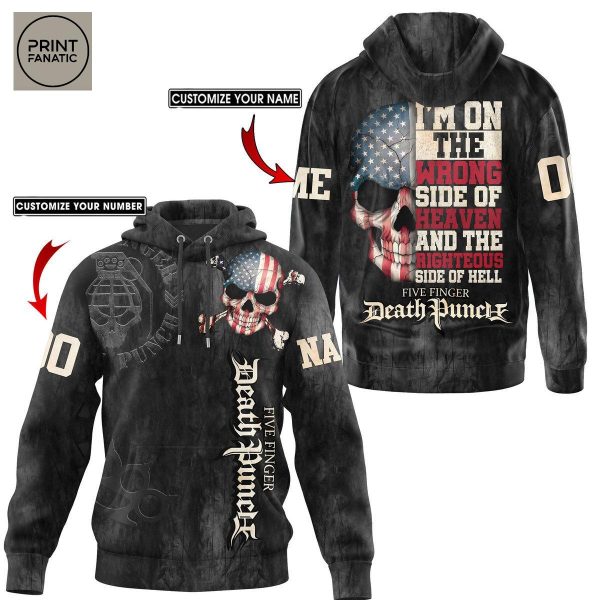 Five Finger Death Punch American Skull Black Personalized Hoodie T Shirt