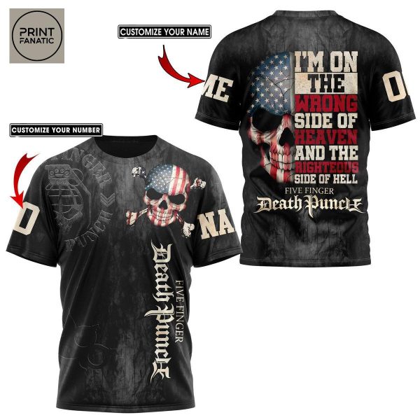 Five Finger Death Punch American Skull Black Personalized Hoodie T Shirt