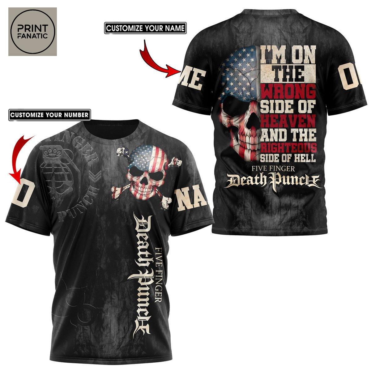 Five Finger Death Punch American Skull Black Personalized Hoodie T Shirt Five Finger Death Punch American Skull Black Personalized Hoodie T Shirt
