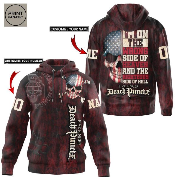 Five Finger Death Punch American Skull Hoodie T Shirt