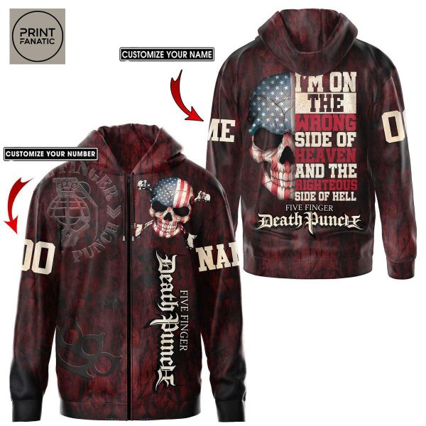 Five Finger Death Punch American Skull Hoodie T Shirt