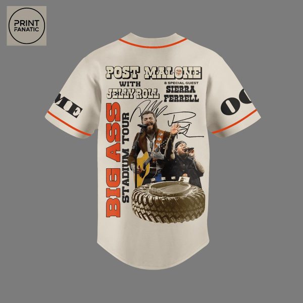 Post Malone Jelly Roll Big Ass Stadium Tour Personalized Baseball Jersey
