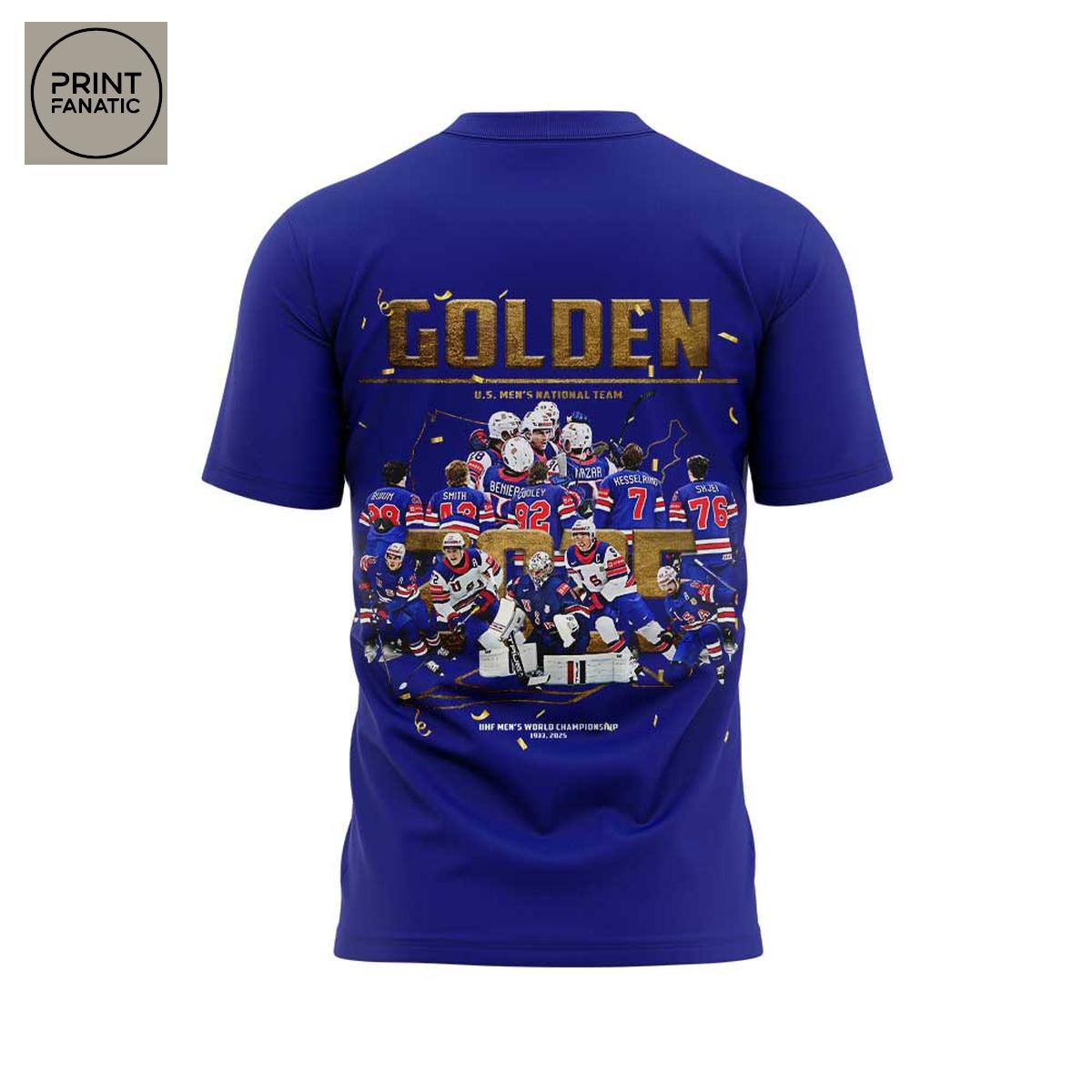 USA Hockey 2025 IIHF Men World Champions Blue Hoodie T Shirt USA Hockey 2025 IIHF Men World Champions Blue Hoodie T Shirt