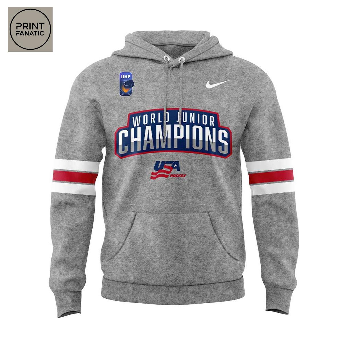USA Hockey IIHF Men World Champions 2025 Grey Hoodie T Shirt USA Hockey IIHF Men World Champions 2025 Grey Hoodie T Shirt