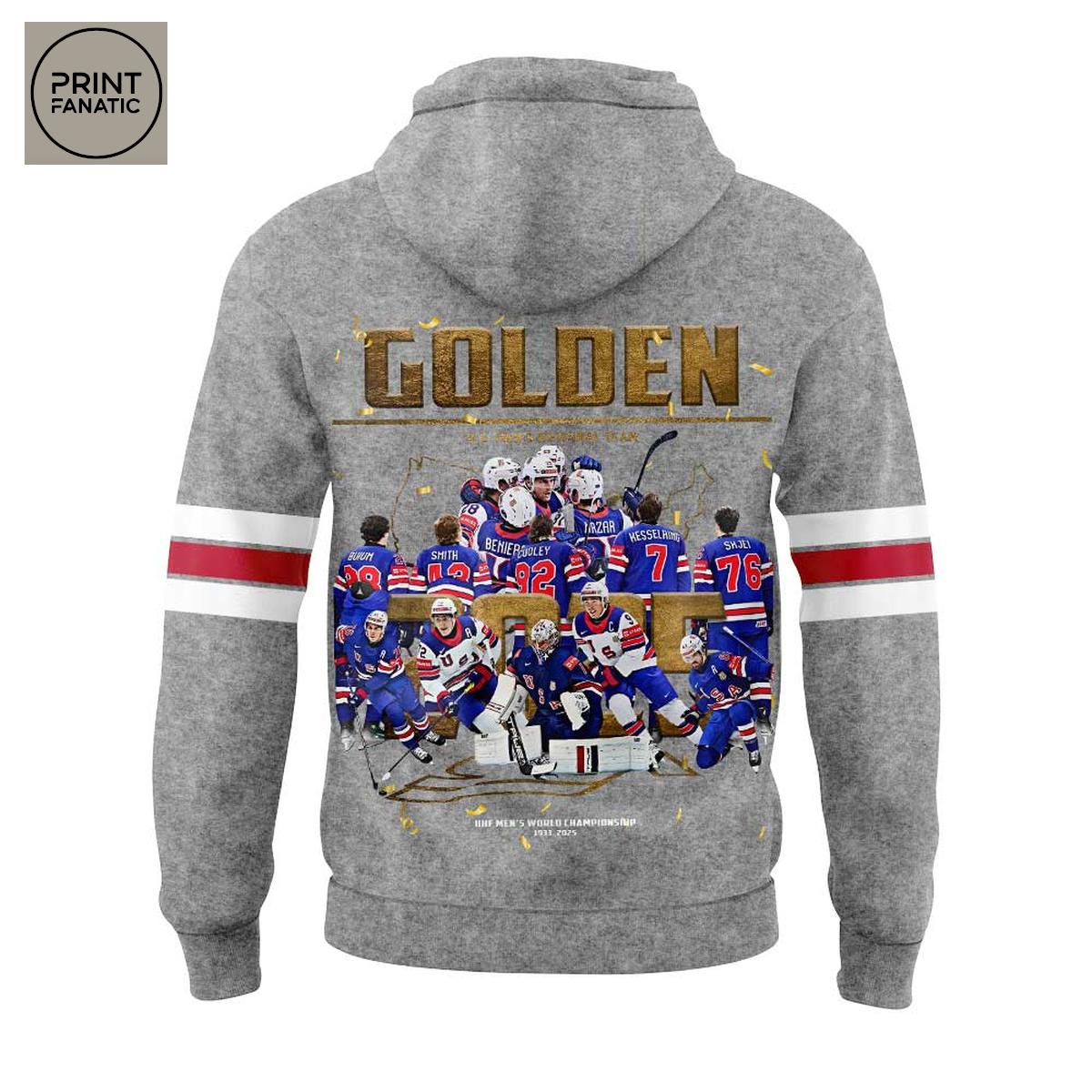 USA Hockey IIHF Men World Champions 2025 Grey Hoodie T Shirt USA Hockey IIHF Men World Champions 2025 Grey Hoodie T Shirt