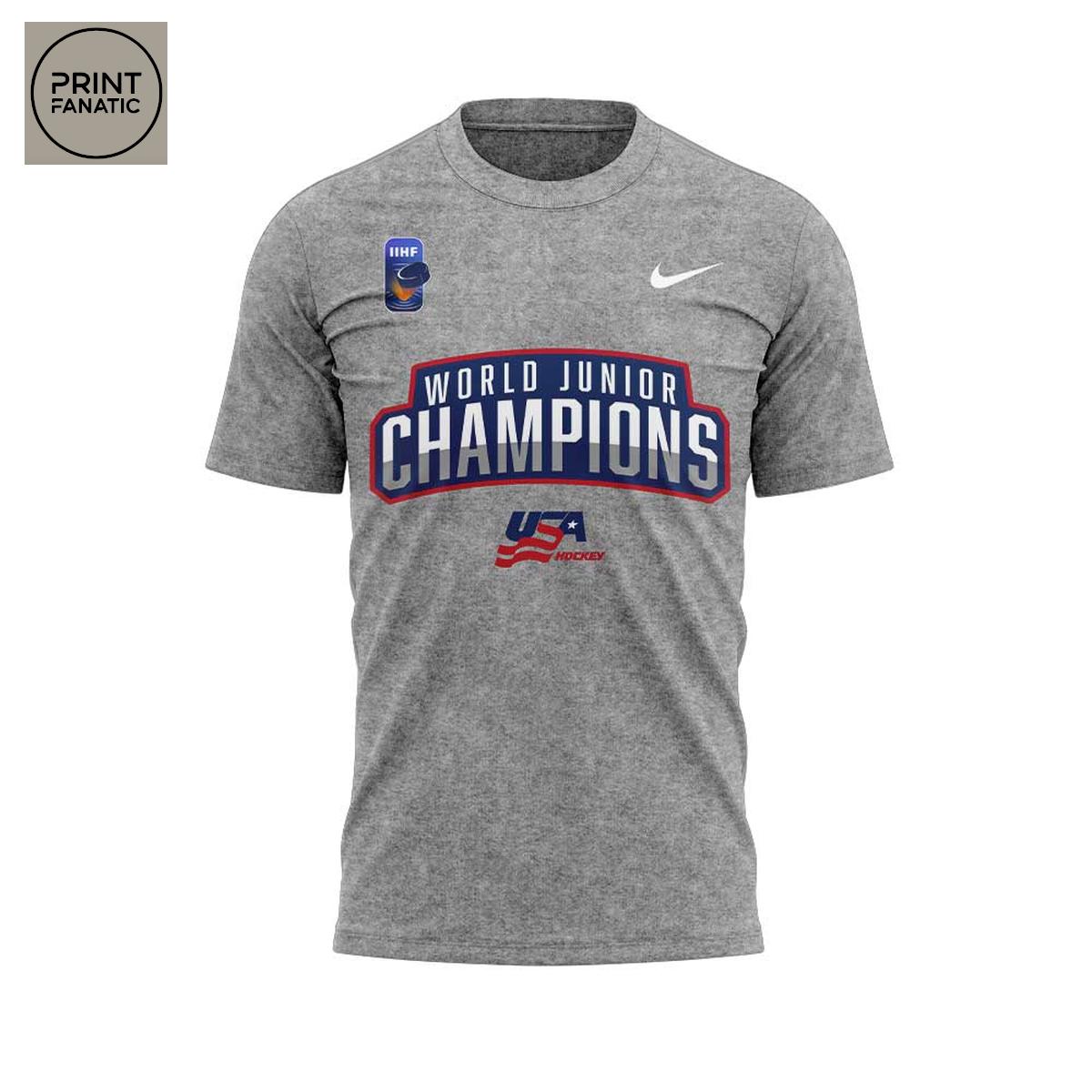 USA Hockey IIHF Men World Champions 2025 Grey Hoodie T Shirt USA Hockey IIHF Men World Champions 2025 Grey Hoodie T Shirt